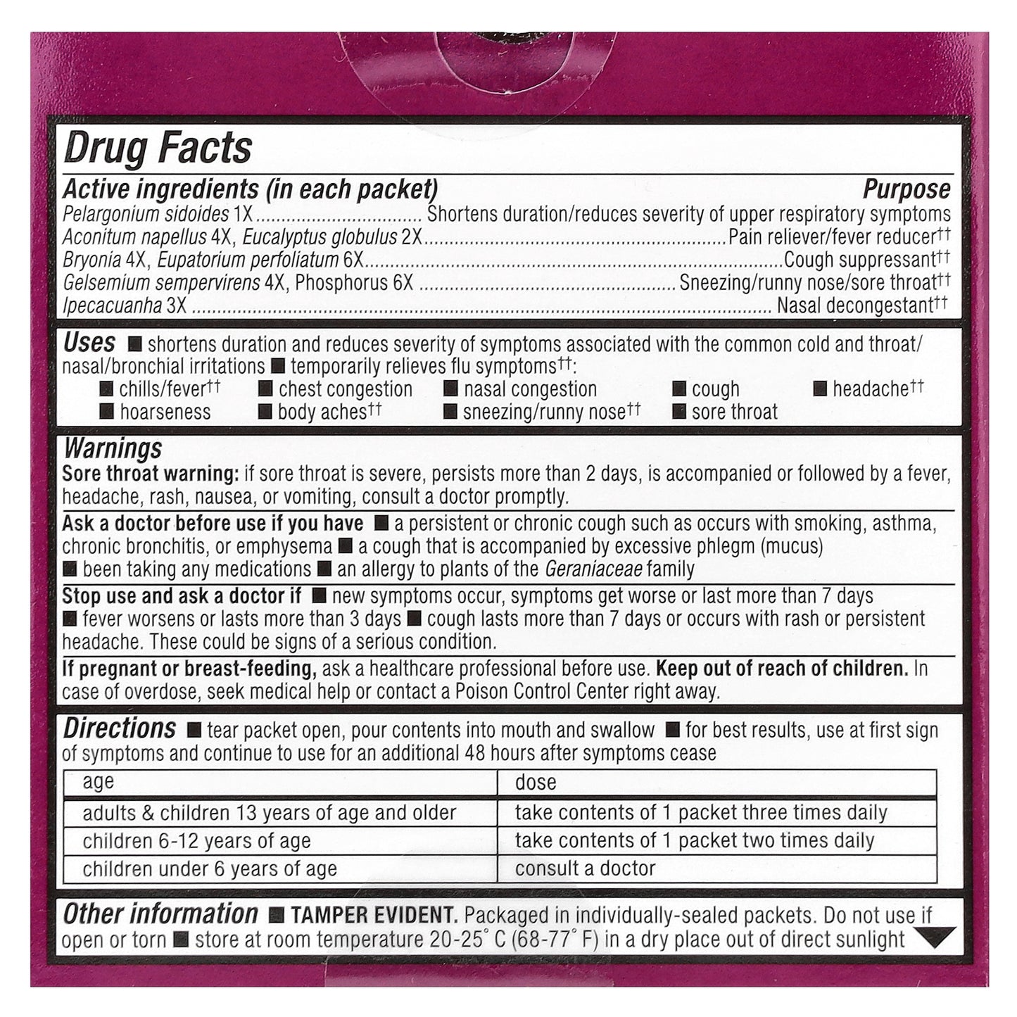 Nature's Way, Umcka®, Cold + Flu Relief Fastactives®, Ages 6+, Berry, 10 Packets, 0.03 oz (0.9 g) each