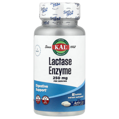 KAL, Lactase Enzyme, 60 Softgels (125 mg per Softgel)
