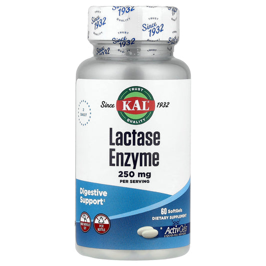 KAL, Lactase Enzyme, 60 Softgels (125 mg per Softgel)