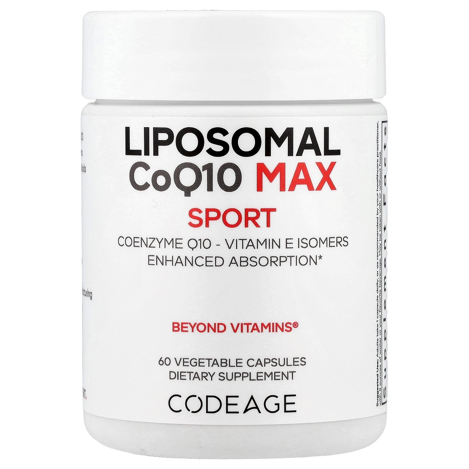 Codeage, Liposomal CoQ10 Max, Sport, 60 Vegetable Capsules