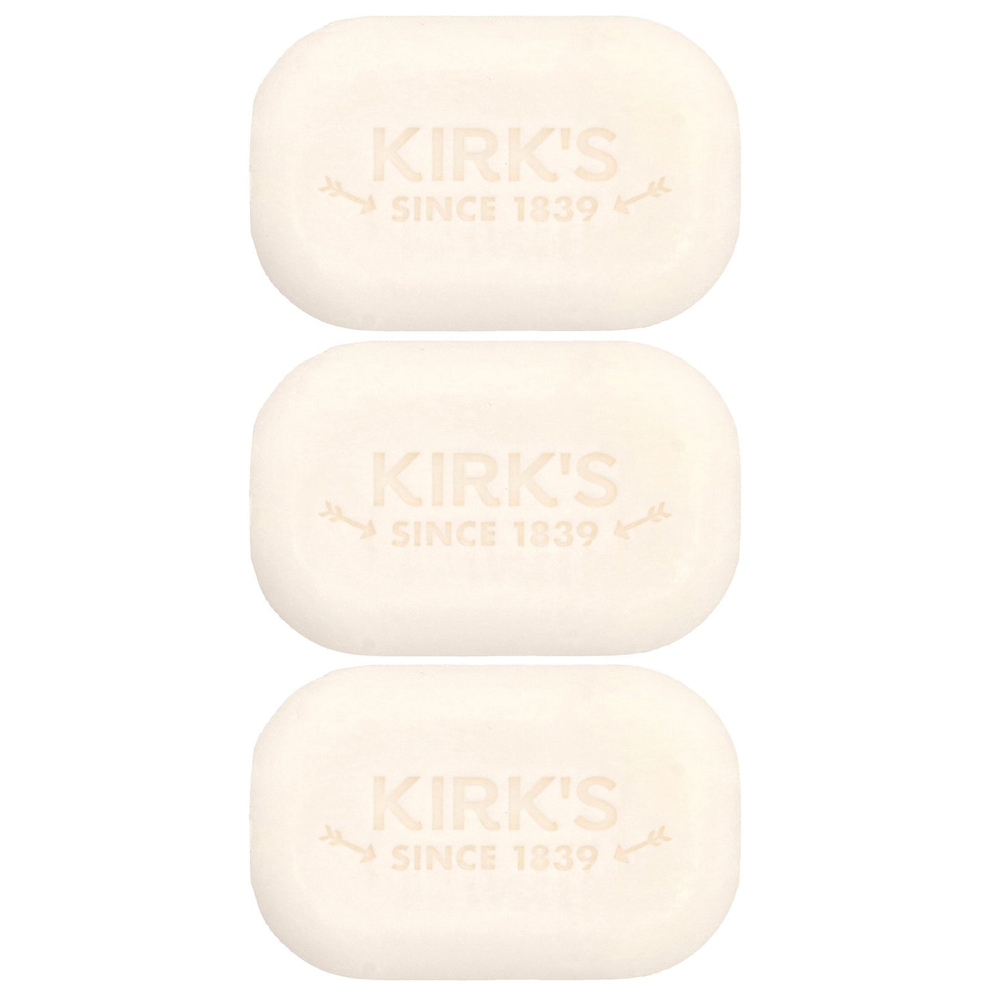 Kirk's, 100% Premium Coconut Oil Castile Bar Soap, Original Fresh, 3 Bars, 4 oz (113 g) Each