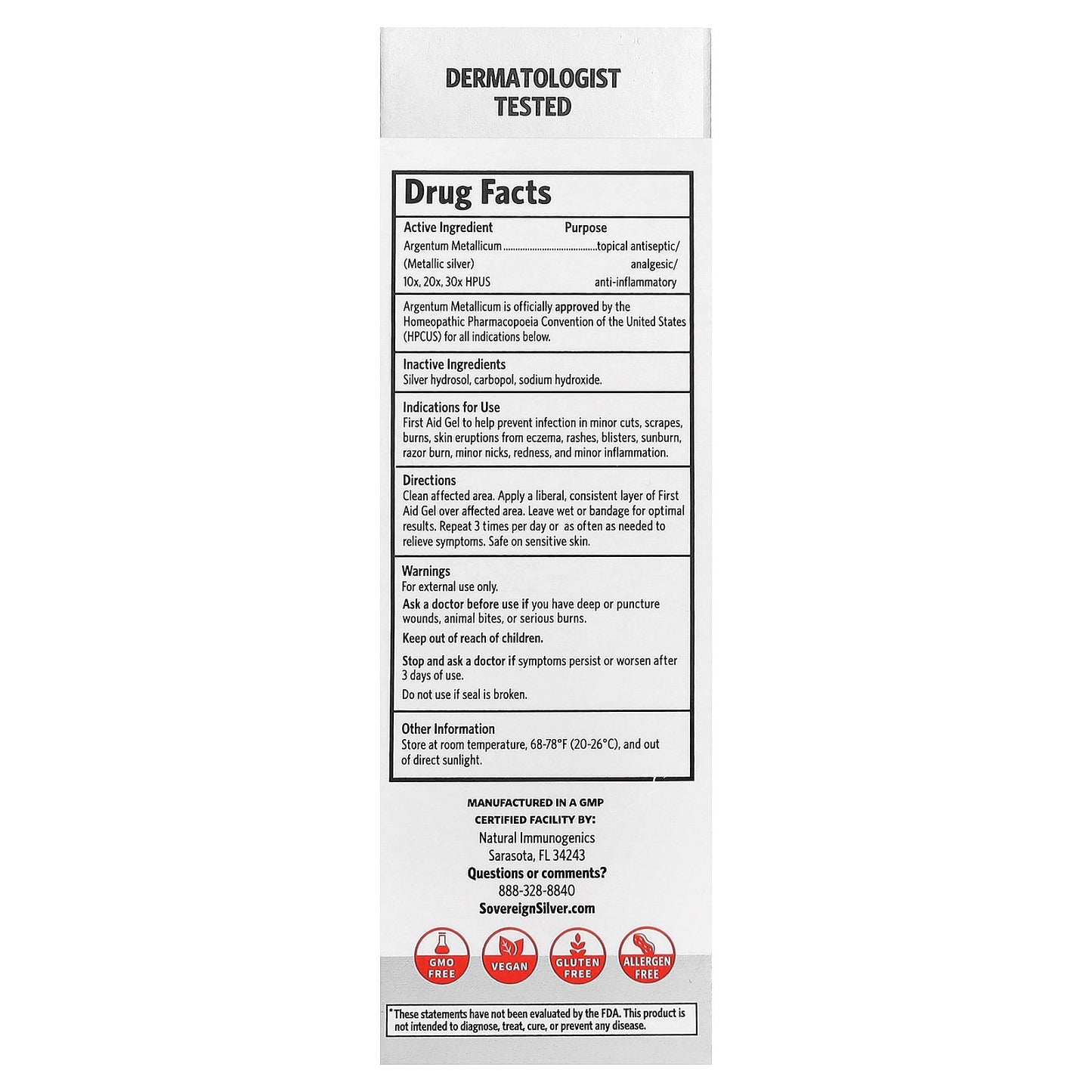 Sovereign Silver, First Aid Gel, 1 fl oz (29 ml)