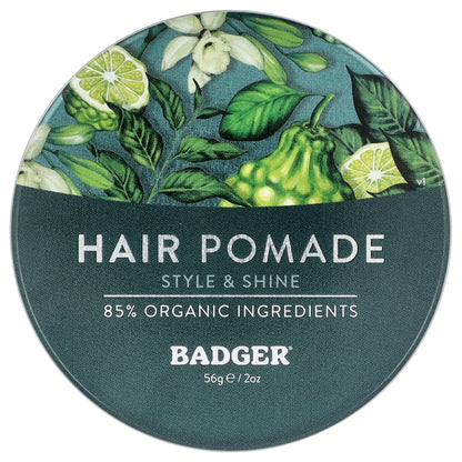 Badger, Hair Pomade, For All Hair, Vanilla & Bergamot, 2 oz (56 g)