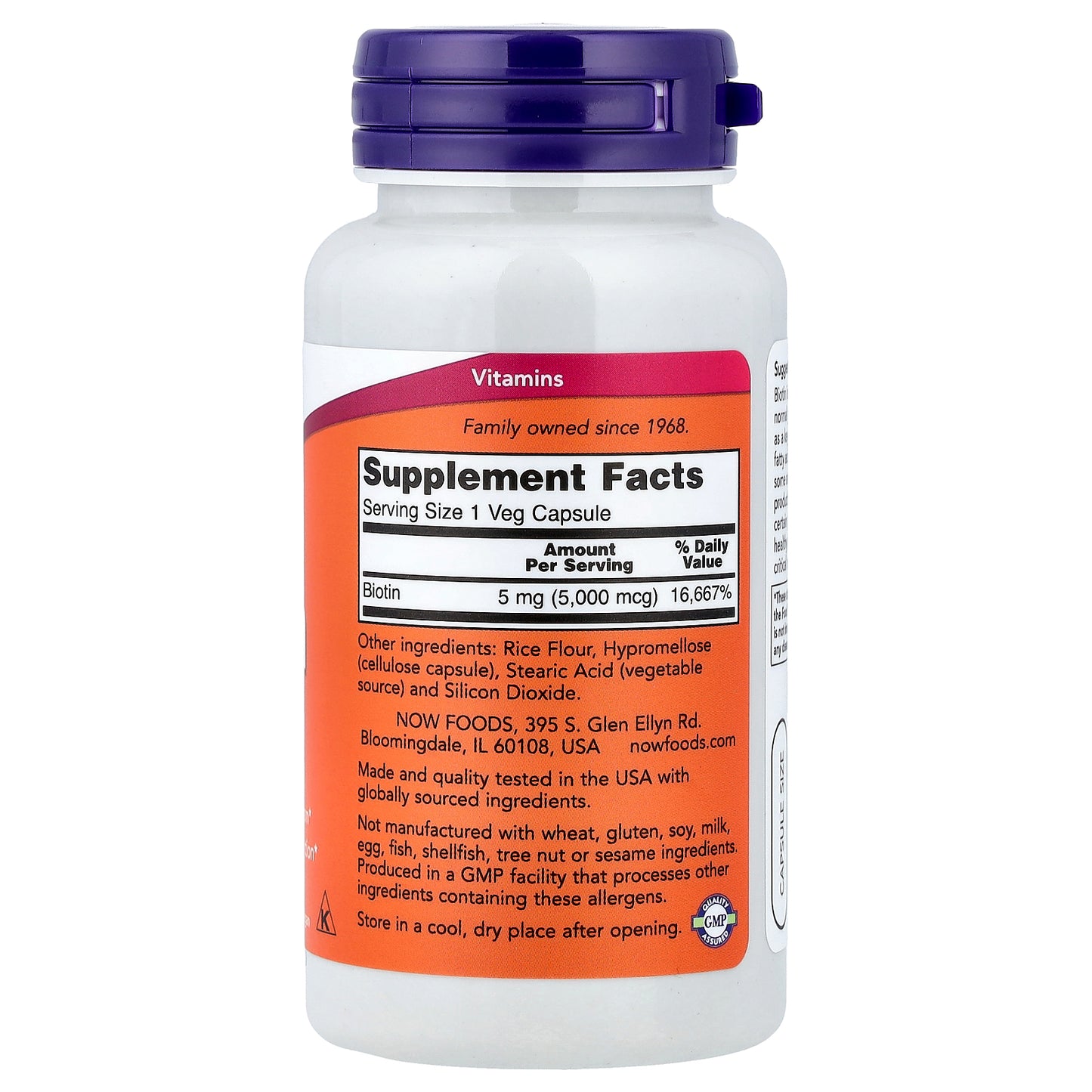 NOW Foods, Biotin, 5,000 mcg, 60 Veg Capsules