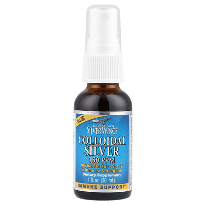 Natural Path Silver Wings, Colloidal Silver Herbal Tincture Spray, Echinacea & Oregano, 1 fl oz (30 ml)