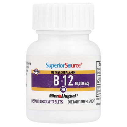 Superior Source, Methylcobalamin B-12, 10,000 mcg, 30 MicroLingual® Instant Dissolve Tablets