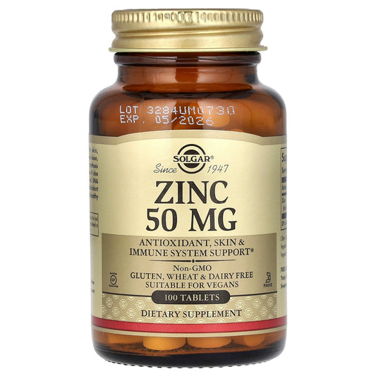 Solgar, Zinc, 50 mg, 100 Tablets