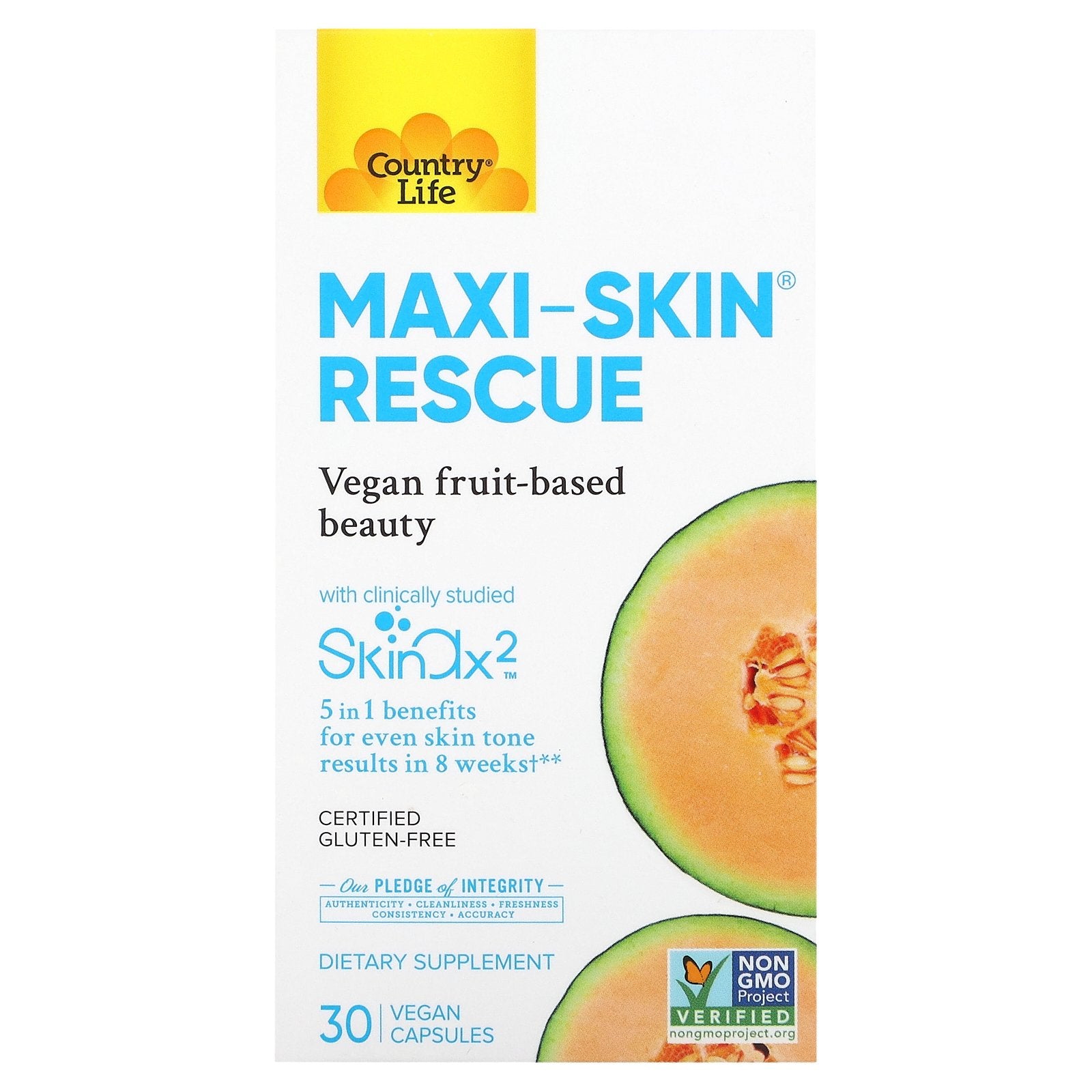 Country Life, Maxi-Skin Rescue, 30 Vegan Capsules