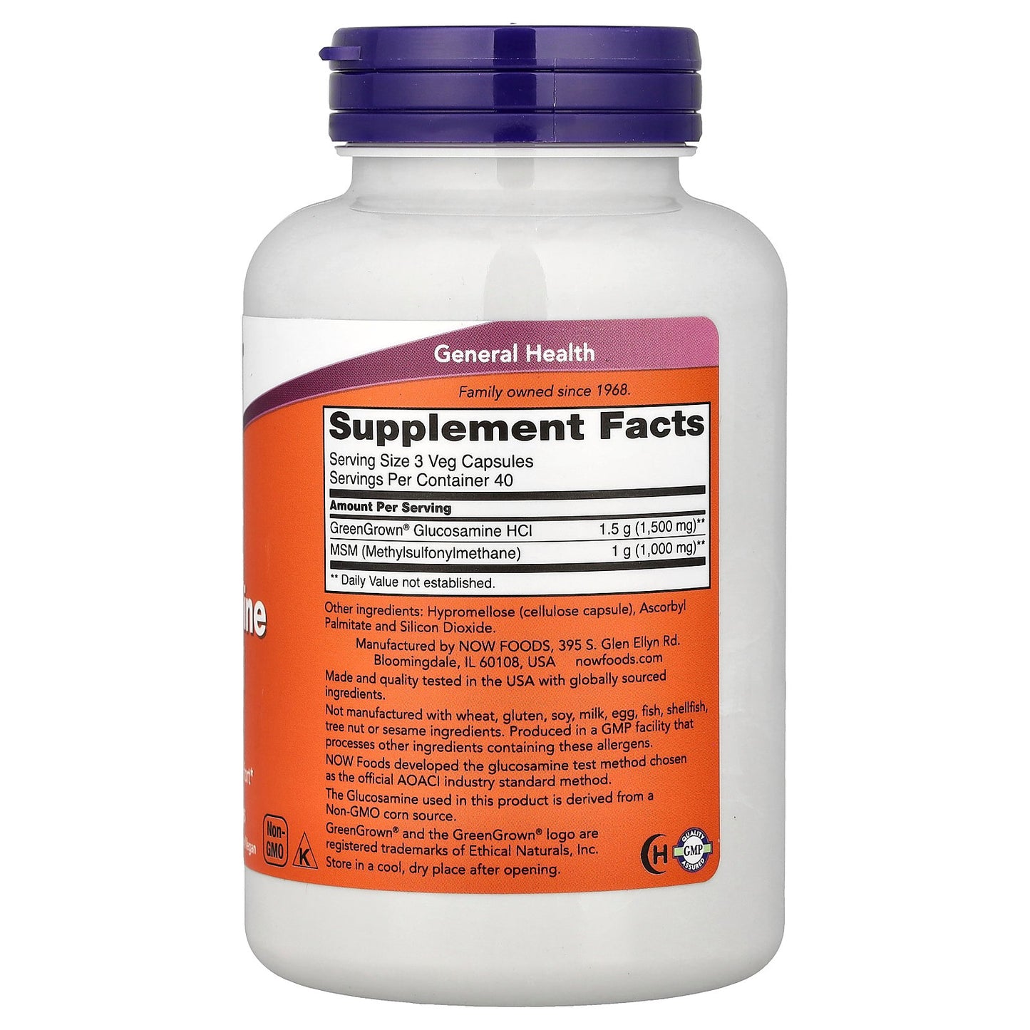 NOW Foods, Vegetarian Glucosamine & MSM, 120 Veg Capsules