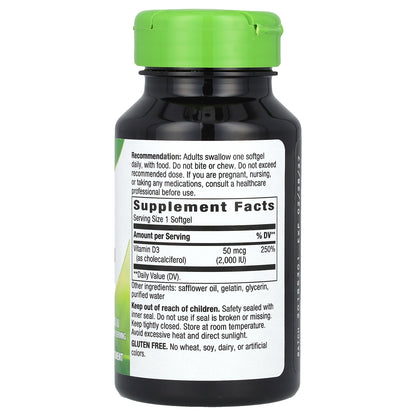 Nature's Way, Vitamin D3, 50 mcg (2,000 IU), 240 Softgels