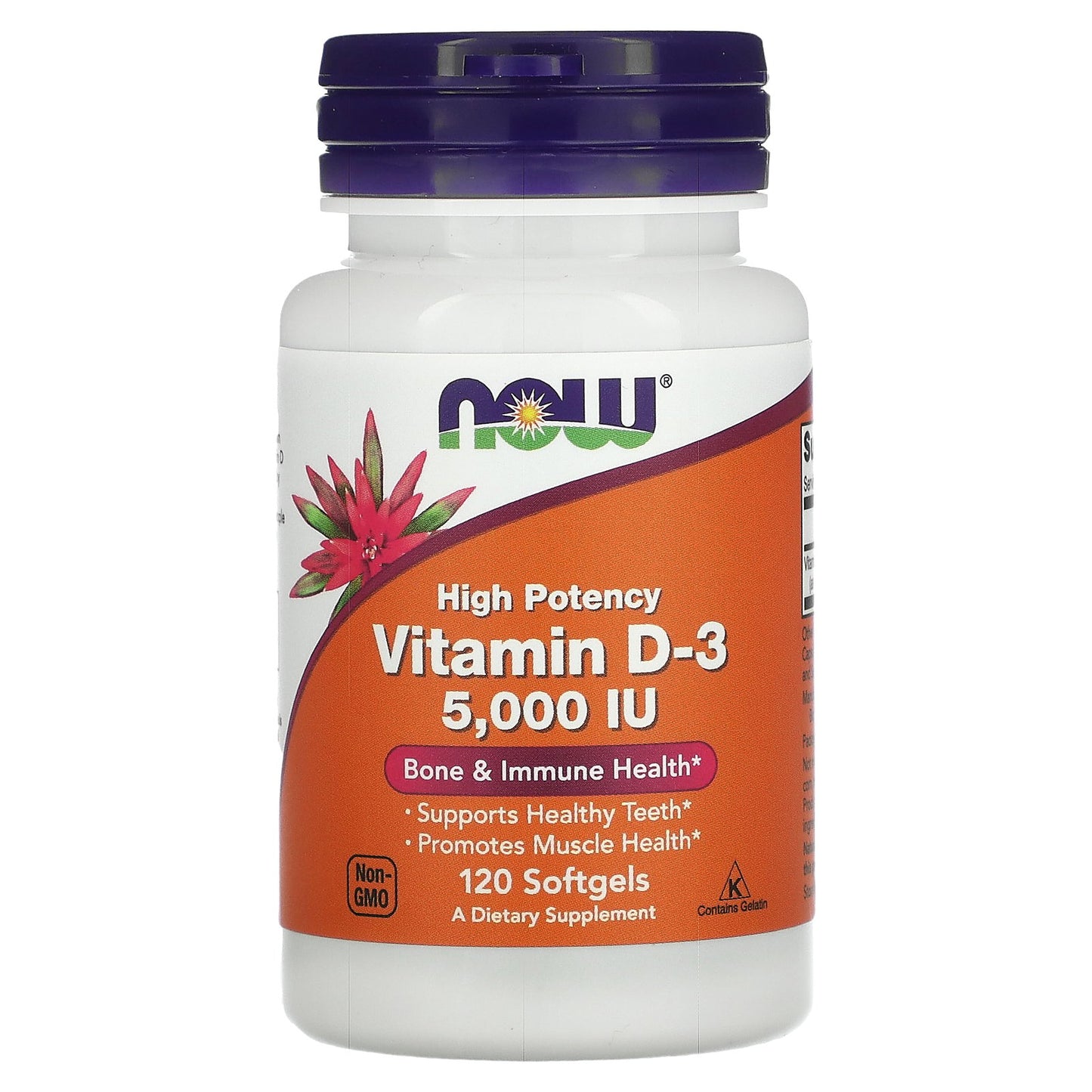 NOW Foods, Vitamin D-3, High Potency, 5,000 IU, 120 Softgels