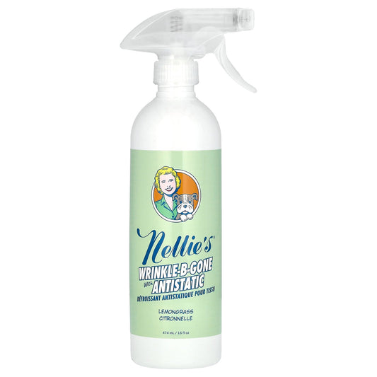 Nellie's, Wrinkle-B-Gone with Antistatic, Lemongrass, 16 fl oz (474 ml)