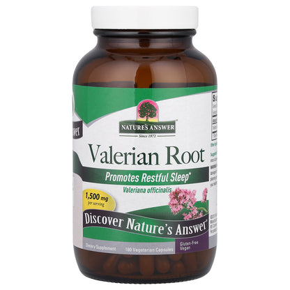 Nature's Answer, Valerian Root, 180 Vegetarian Capsules (500 mg per Capsule)