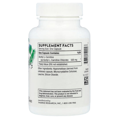 Thorne, Acetyl-L-Carnitine, 500 mg, 60 Capsules