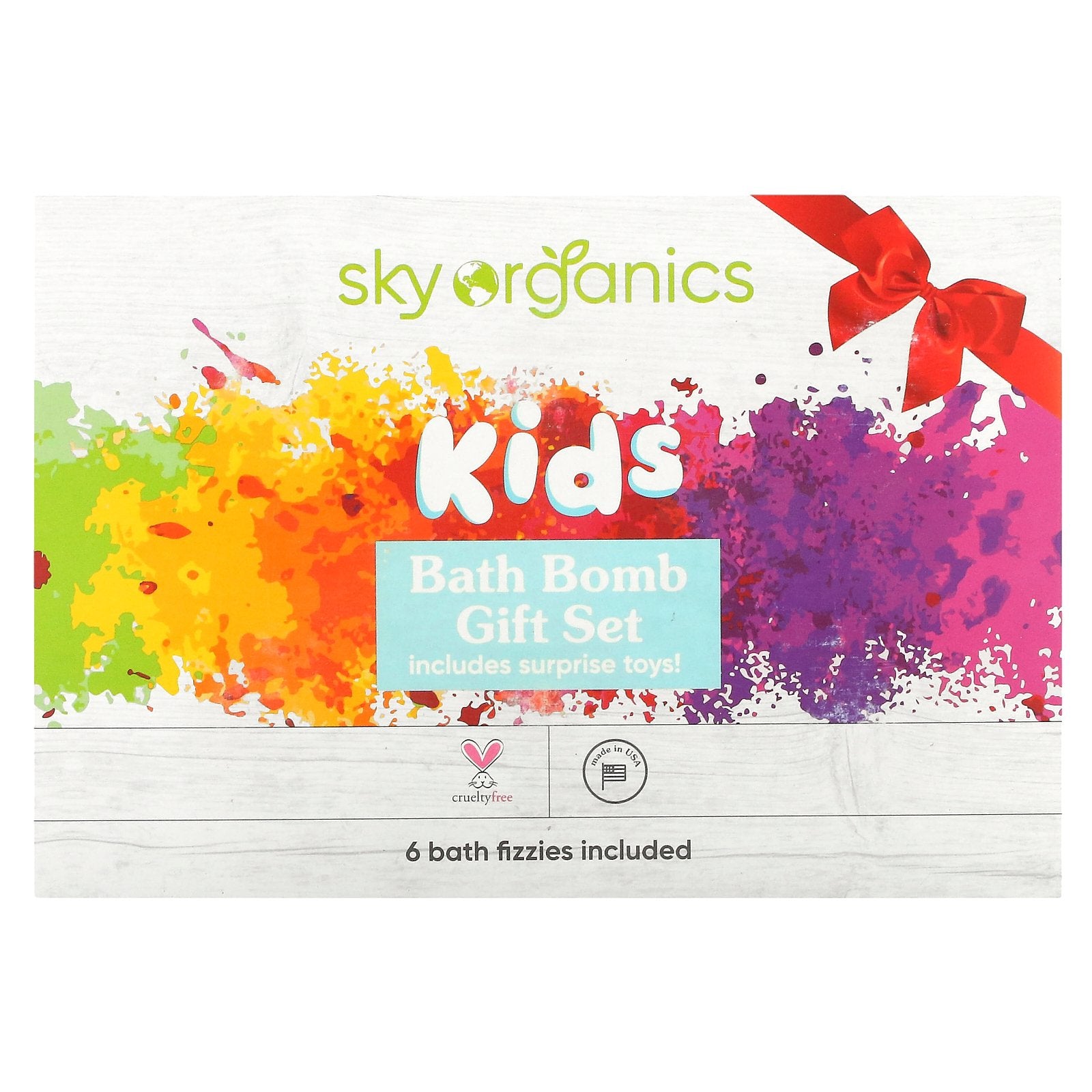 Sky Organics, Kids Bath Bomb Gift Set, 6 Bath Fizzies