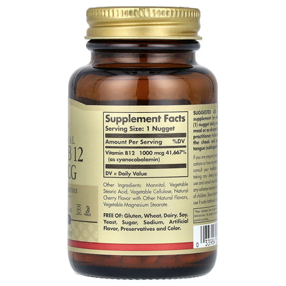 Solgar, Sublingual Vitamin B12, 1,000 mcg, 250 Nuggets