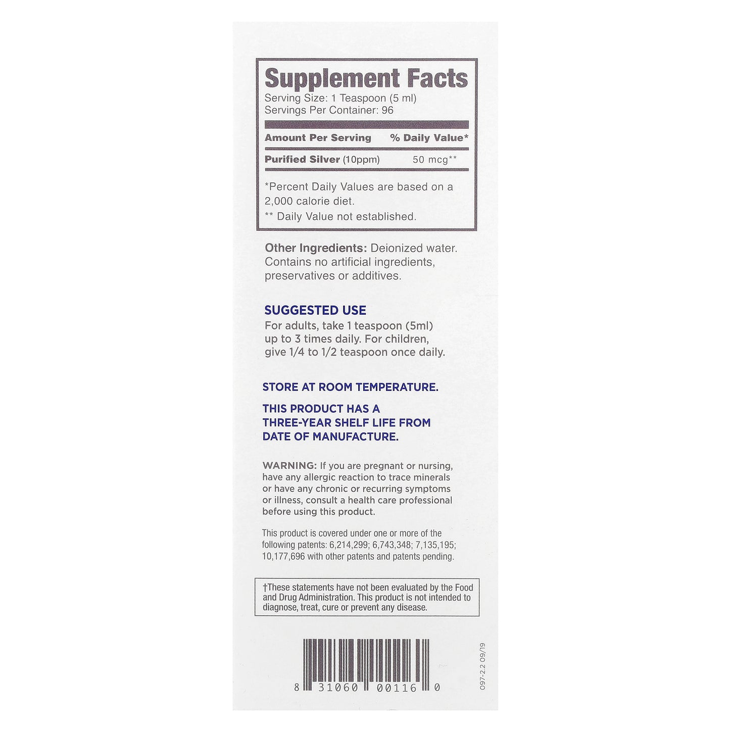 American Biotech Labs, Silver Biotics®, Daily Immune Support Supplement with SilverSol Technology®, 50 mcg, 16 fl oz (473 ml)