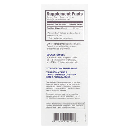 American Biotech Labs, Silver Biotics®, Daily Immune Support Supplement with SilverSol Technology®, 50 mcg, 16 fl oz (473 ml)