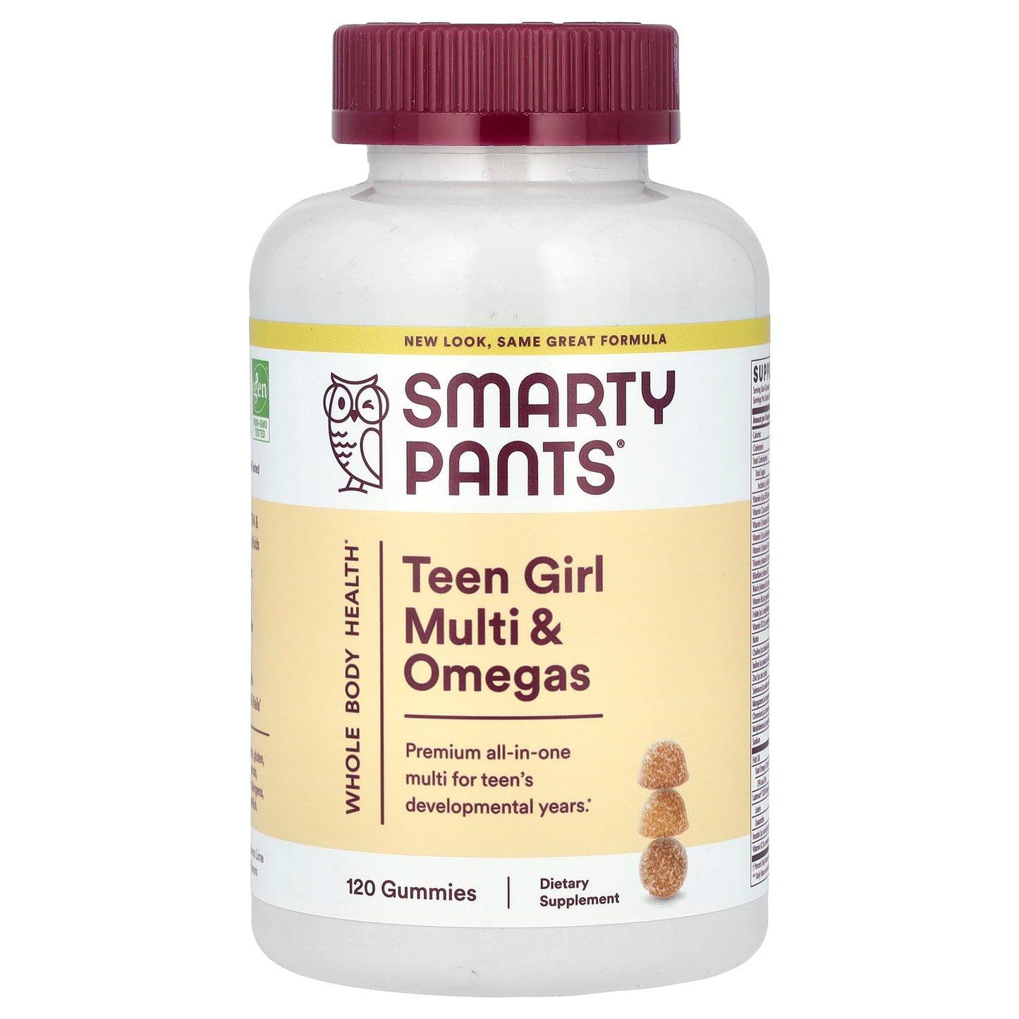 SmartyPants, Teen Girl Multi & Omegas, Orange, Mixed Berry, and Lemon Lime, 120 Gummies