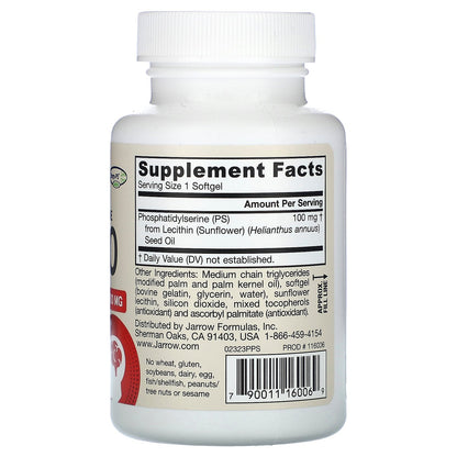 Jarrow Formulas, PS100, Phosphatidylserine, 100 mg, 60 Softgels