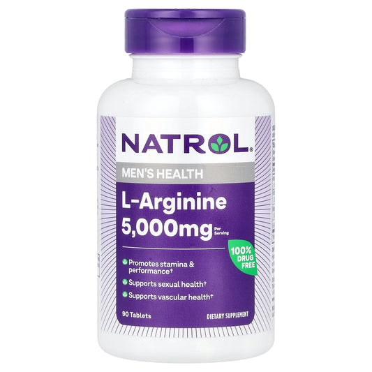 Natrol, L-Arginine, 5,000 mg, 90 Tablets (1,000 mg Per Tablet)