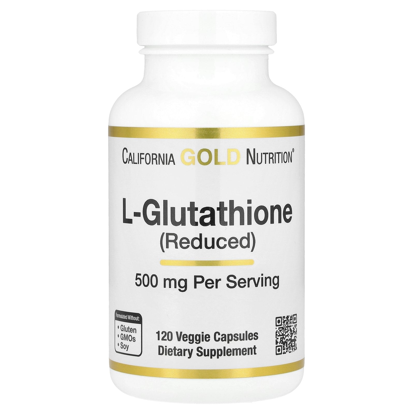 California Gold Nutrition, L-Glutathione (Reduced), 500 mg, 120 Veggie Capsules