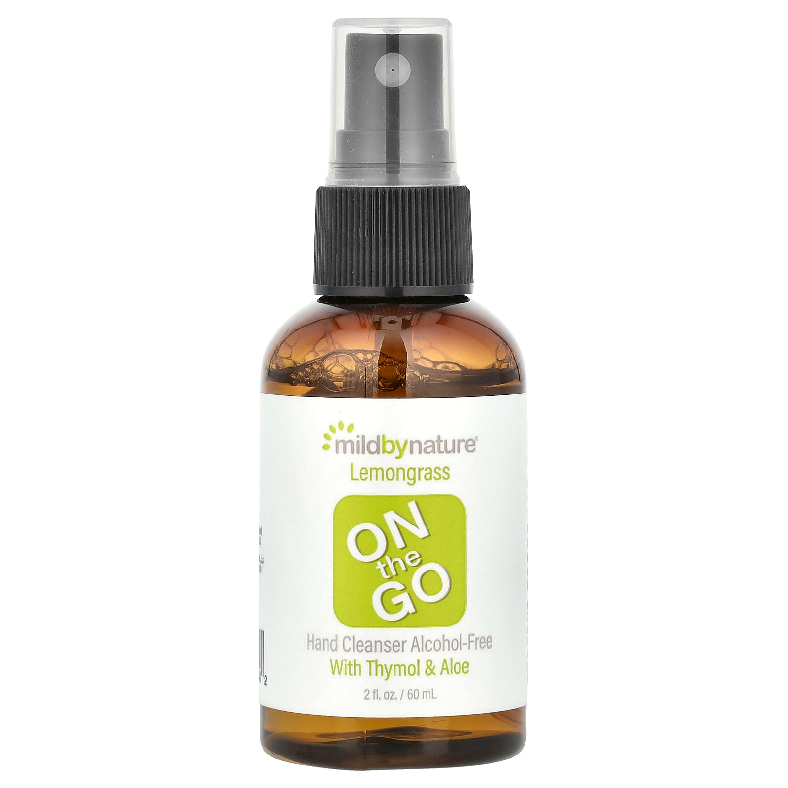 Mild By Nature, On-The-Go Hand Cleanser, Alcohol-Free, Lemongrass, 2 fl oz (60 ml)