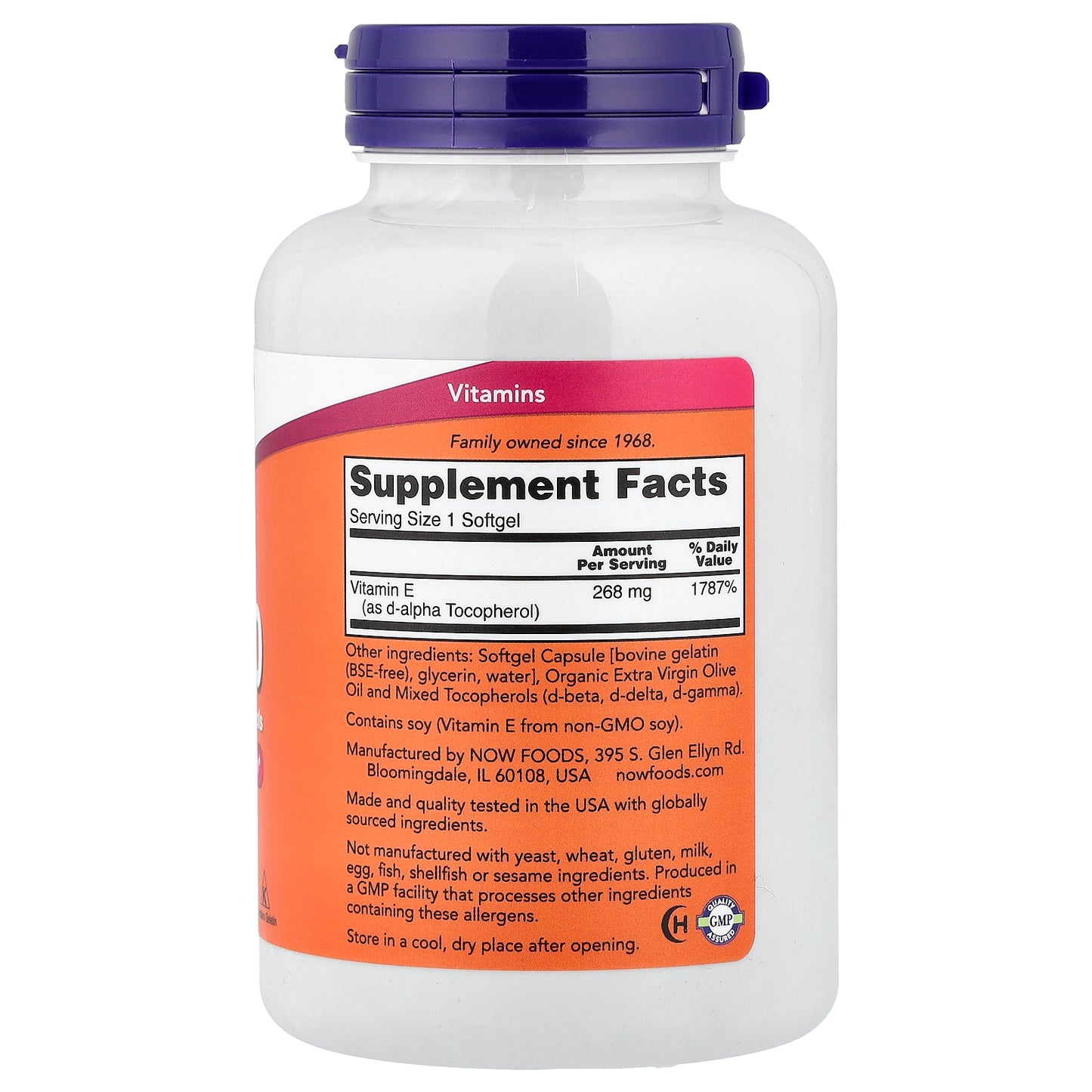 NOW Foods, E-400 with Mixed Tocopherols, 268 mg (400 IU), 250 Softgels