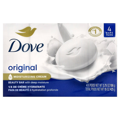 Dove, Beauty Bar Soap with Deep Moisture, Original, 4 Bars, 3.75 oz (106 g) Each