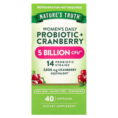 Nature's Truth, Women's Daily Probiotic + Cranberry, 40 Capsules