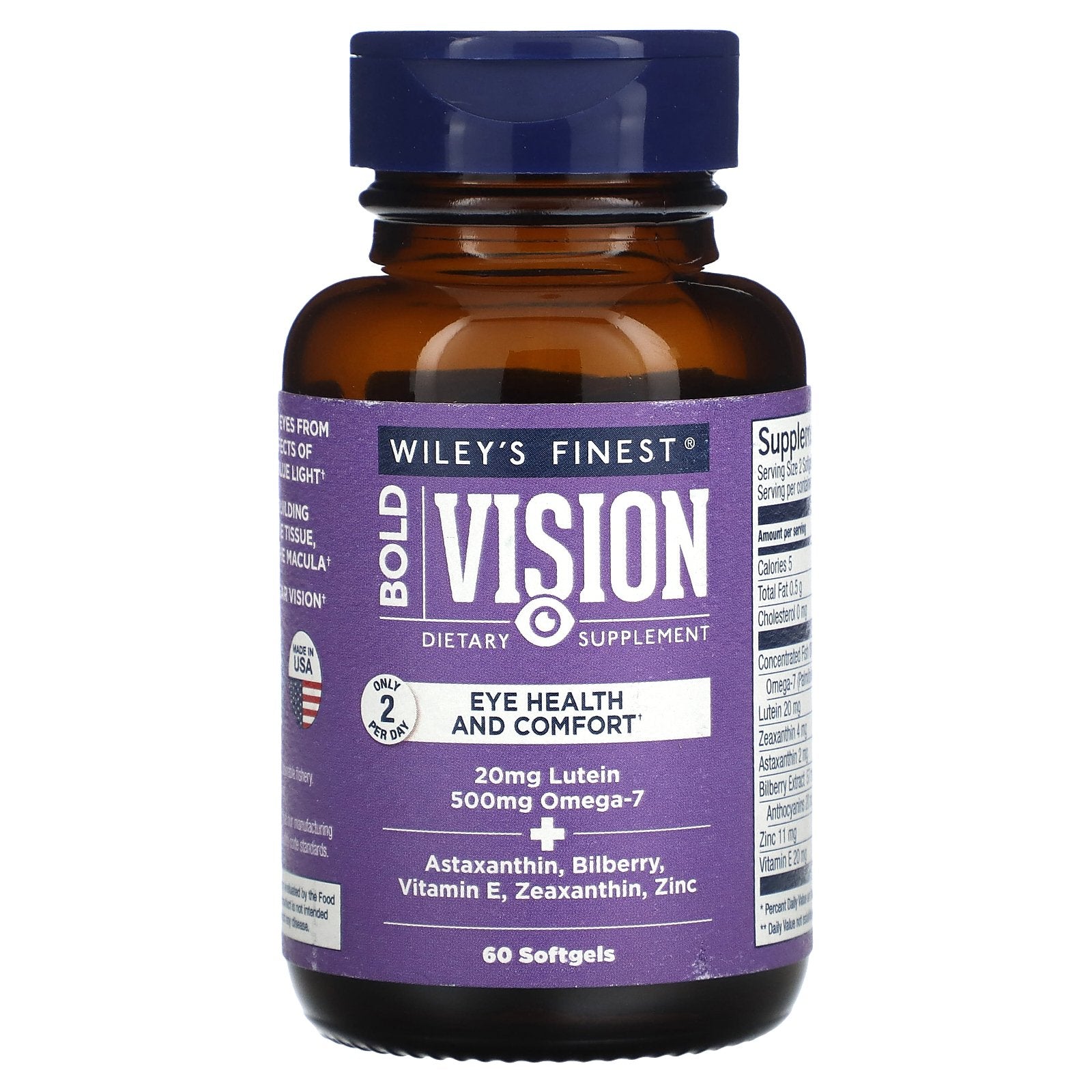 Wiley's Finest, Bold Vision, 60 Softgels