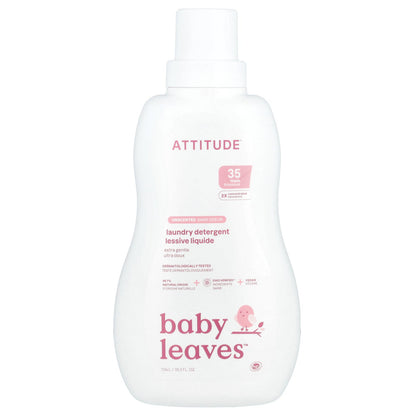 ATTITUDE, Baby Leaves™, Laundry Detergent, Extra Gentle, Unscented, 35.2 fl oz (1.04 L)