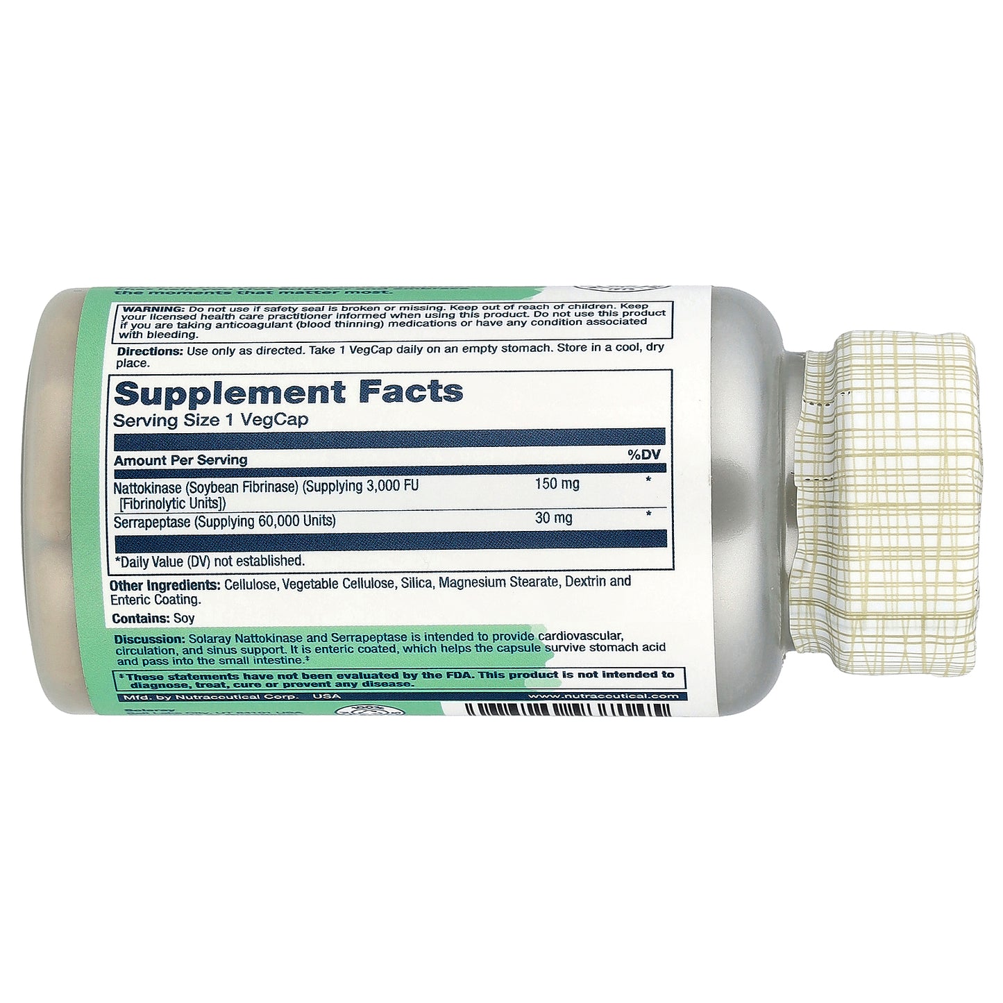 Solaray, Nattokinase Serrapeptase, Enteric Coated, 30 VegCaps