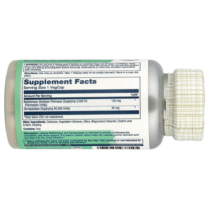 Solaray, Nattokinase Serrapeptase, Enteric Coated, 30 VegCaps