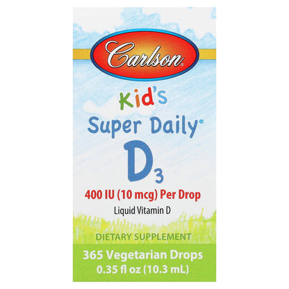 Carlson, Kid's Super Daily® D3, 0.35 fl oz (10.3 ml)