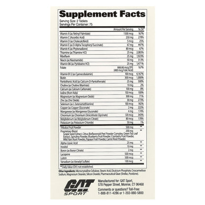 GAT, Mens Multi + Test, 150 Tablets