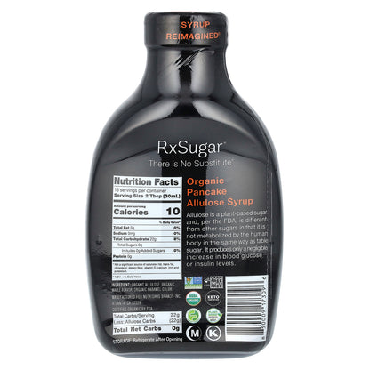 RxSugar, Organic Pancake Allulose Syrup, 16 fl oz (473 ml)