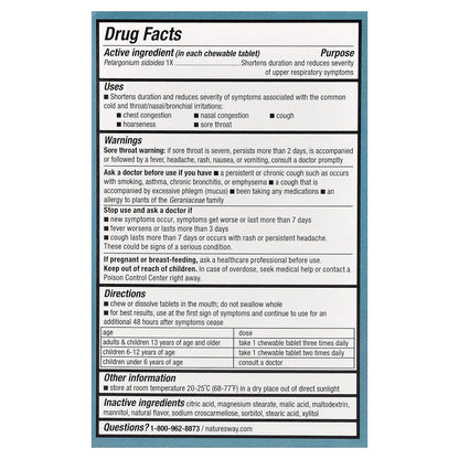 Nature's Way, Umcka®, Cold Relief Chewables, Ages 6+, Cherry, 20 Tablets