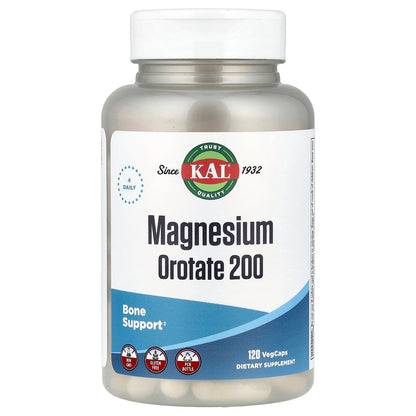KAL, Magnesium Orotate 200, 120 Vegcaps (50 mg per Capsule)