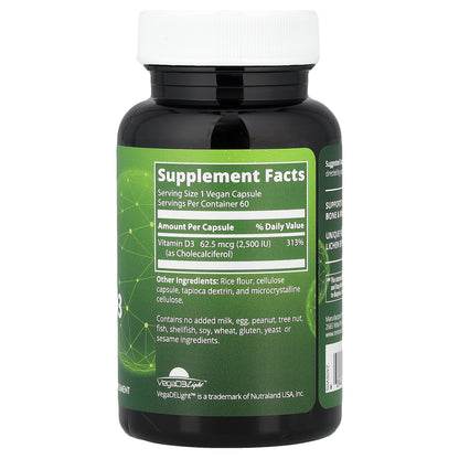 MRM Nutrition, Vegan Vitamin D3, 62.5 mcg (2,500 IU), 60 Vegan Capsules