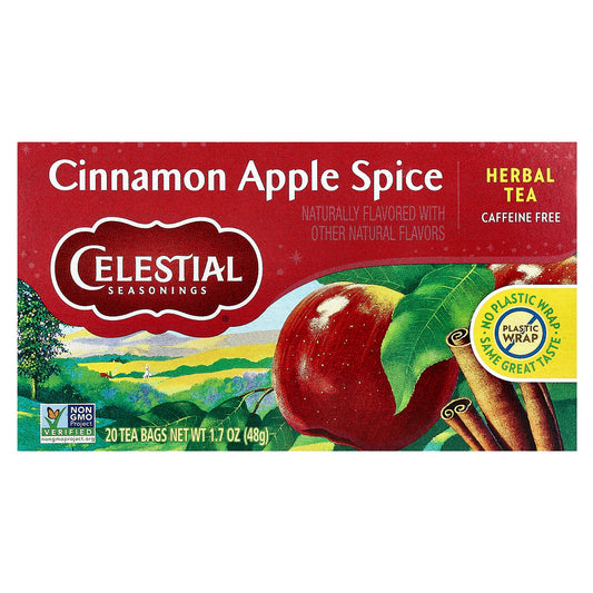 Celestial Seasonings, Herbal Tea, Cinnamon Apple Spice, Caffeine Free, 20 Tea Bags, 1.7 oz (48 g)