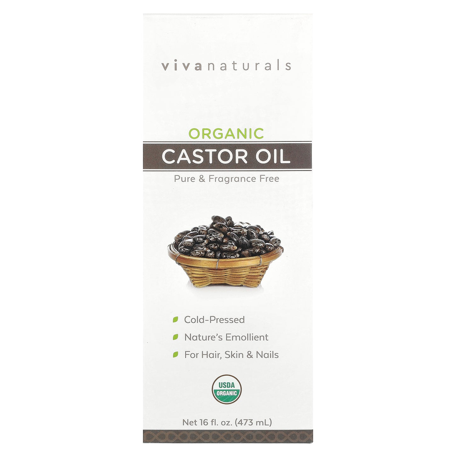 Viva Naturals, Organic Castor Oil, 16 fl oz (473 ml)
