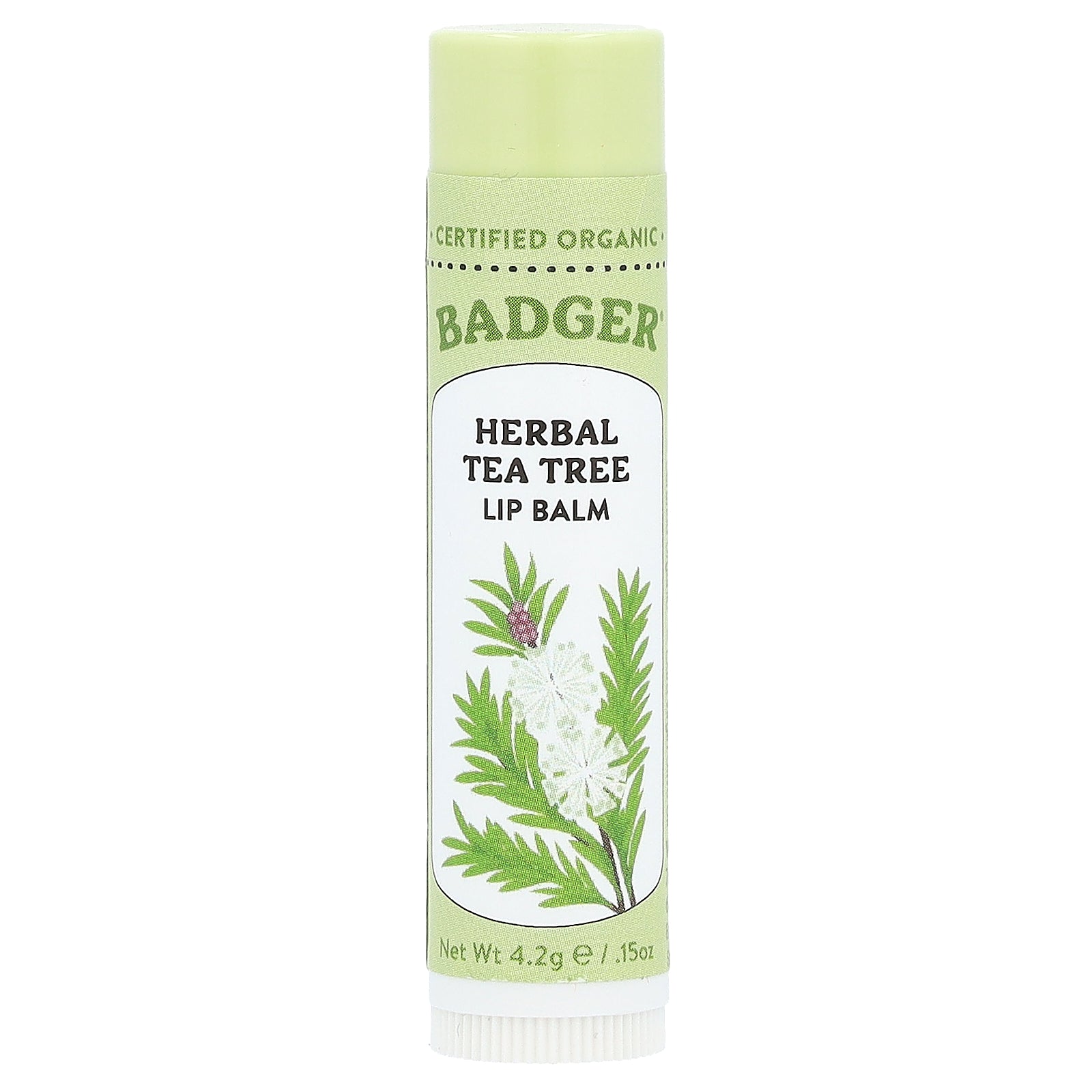 Badger, Herbal Lip Balm, Tea Tree, 0.15 oz (4.2 g)