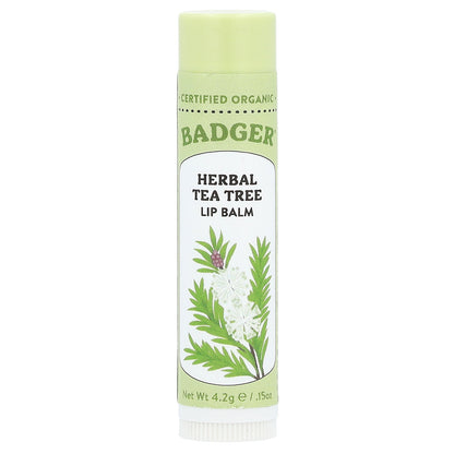 Badger, Herbal Lip Balm, Tea Tree, 0.15 oz (4.2 g)