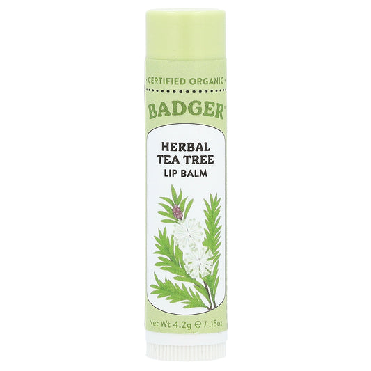 Badger, Herbal Lip Balm, Tea Tree, 0.15 oz (4.2 g)