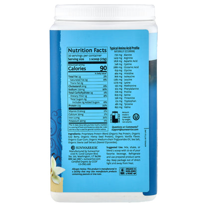 Sunwarrior, Warrior Blend, Protein, Vanilla, 1.65 lb (750 g)