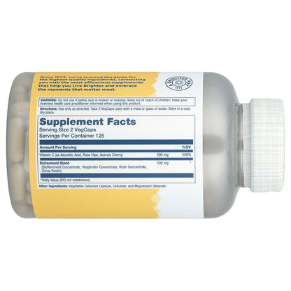 Solaray, Vitamin C & Bioflavonoids, 250 VegCaps