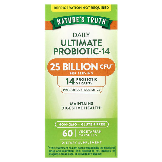 Nature's Truth, Daily Ultimate Probiotic-14, 25 Billion CFU, 60 Vegetarian Capsules
