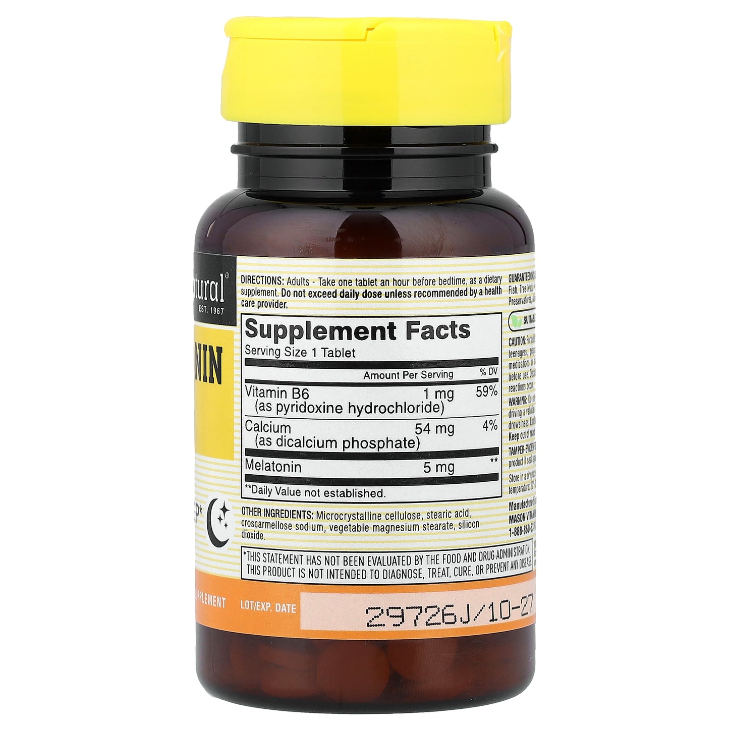 Mason Natural, Melatonin, 5 mg, 60 Tablets