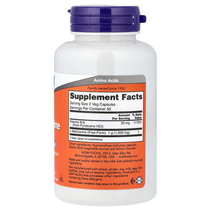 NOW Foods, L-Methionine, 100 Veg Capsules